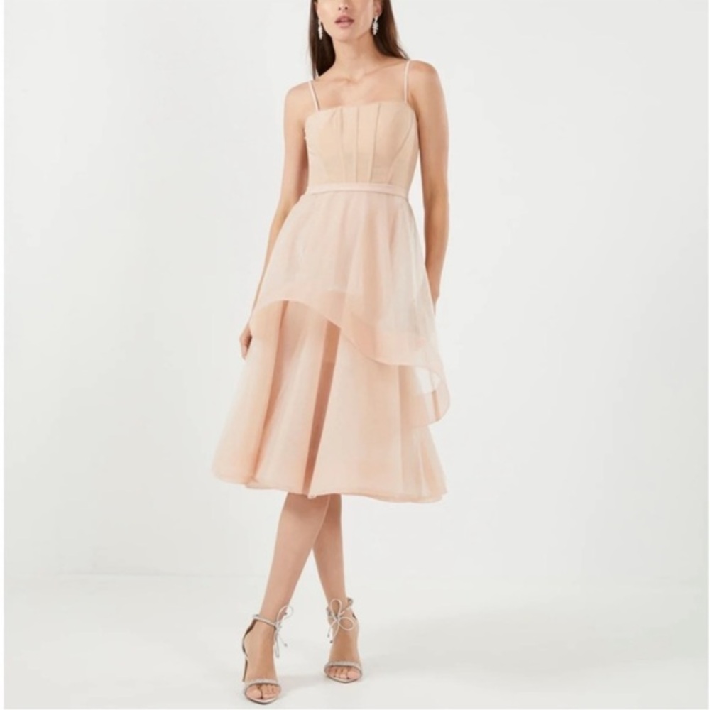 Bcbgmaxazria Corset Tiered Evening Dress Size 0